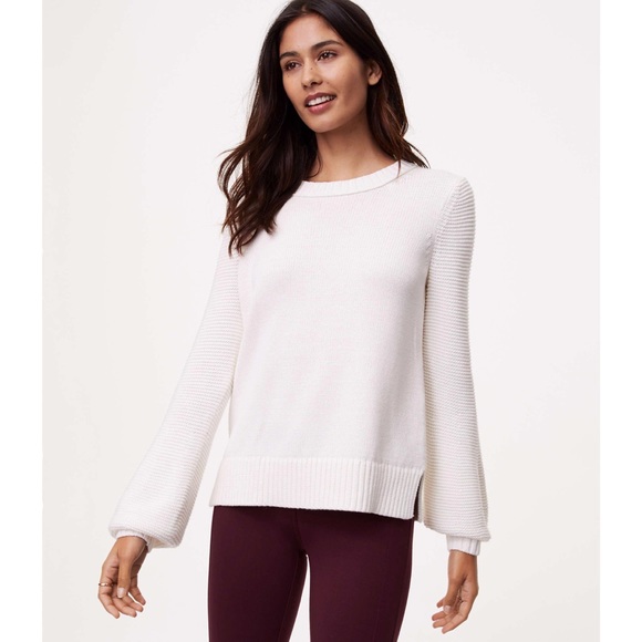 LOFT Sweaters - Ann Taylor LOFT Textured Blouson Sleeve Sweater